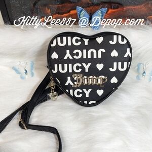 Juicy Couture Black Licorice Crossbody Heart Bag